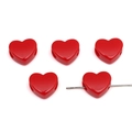 Perline rosse in acrilico a forma di cuore con foro per gioielli fai da te e bracciali - Rosso Unita