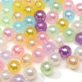 10mm bunte irisierende Acrylperlen mit UV-Meerjungfrau-Finish für DIY-Schmuckherstellung - 10mm / Zufällig Gemischte Farben (50 Stück/Packung)
