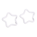 Pair of white star-shaped alloy spring carabiner keychains for DIY bag accessories - Approx 42mm, Thickness 3.5mm (1 Piece/Pack) / White