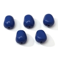 Cinque perle in acrilico blu scuro lucido a forma di chicco per creazione gioielli fai-da-te - Blu zaffiro