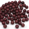 DIY dark red sandalwood round wooden beads with smooth grain and pre-drilled holes - Violet