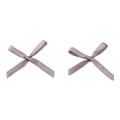 Pair of elegant mauve satin polyester mini bows for DIY jewelry and hair accessory crafts - Size Approx. 2.5x2cm, Ribbon Width 3mm / 10 Pieces Pack / Gray
