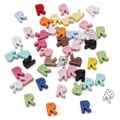 Colorful alloy painted letter R beads for DIY handmade bracelets and jewelry making - Letter R / Random Mixed Colors (5 Pcs/Pack)