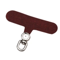 Dark red oxford fabric phone lanyard tab with a 360-degree rotating silver metal hook - 6x4.5cm / Silver Ring & Wine Red