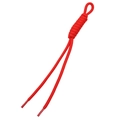 Single red polyester paracord pendant with woven roman knot and plastic aglets - Total Length Approx 22cm / 1 Piece / Solid Red