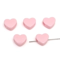 Perline in acrilico rosa a forma di cuore con fori per la creazione di gioielli fai da te - Rosa Unita