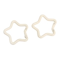 Pair of minimalist cream white star-shaped alloy spring carabiner clips for DIY crafts - Approx 42mm, Thickness 3.5mm (1 Piece/Pack) / Beige