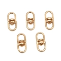 Five-pack of 360-degree rotating gold alloy swivel lobster clasps for DIY keychains - KC Gold