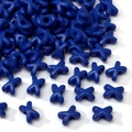 Deep blue acrylic X-shaped spacer beads with glossy finish for DIY jewelry making - Sapphire Blue