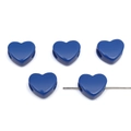 Perline a cuore in acrilico blu scuro 14x12mm per creazione di gioielli fai-da-te e hobby - Blu Reale Unita