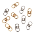 Set of 10 gold and silver alloy 360-degree swivel lobster clasps for DIY jewelry - Two-Tone Gold & Silver