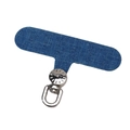 Patch de longe de téléphone en denim bleu avec boucle en D rotative argentée à 360° - Boucle Argentée - Bleu Royal / 6x4.5cm (1 Pièce)