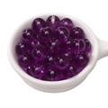 Translucent purple round glass beads for DIY jewelry making in a white ceramic bowl - 10mm Dark Purple (Hole Approx 1.5mm) - 20 Pieces/Pack
