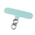 Patch de longe de téléphone en tissu Oxford bleu clair avec anneau métallique rotatif - Boucle Argentée - Vert Clair / 6x4.5cm (1 Pièce)