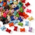 Colorful X-shaped acrylic lacquer beads for DIY jewelry making and bracelets - Random Mixed Colors