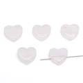 Perline a cuore in acrilico rosa chiaro 14x12mm con foro passante per creazione di gioielli - Giada Bianco Traslucido
