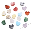 Perline a cuore in acrilico 14x12mm con trama marmorea e foro largo per creazione DIY - Effetto Giada Misto