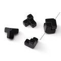 Glossy black acrylic square beads for DIY bracelets and phone charms accessories - 4 Pieces Pack / Black