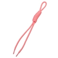 Pink braided paracord charm with decorative roman knot and clear plastic aglets - Total Length Approx 22cm / 1 Piece / Solid Peach