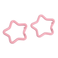 Set of two pink star-shaped alloy carabiners for DIY keychains and bag accessories - Pink