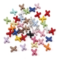 Colorful X-shaped alphabet letter beads for DIY jewelry and phone chain making - Letter X / Random Mixed Colors (5 Pcs/Pack)
