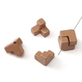 Polished dark beige acrylic geometric beads for DIY jewelry and phone chain accessories - 4 Pieces Pack / Coffee