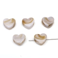 Perline a cuore in acrilico marmorizzato marrone per creazione di gioielli fai-da-te - Giada Grigio-Marrone