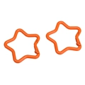 Orange star-shaped alloy carabiner keychain with spring clip mechanism on white background - Orange