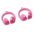 Pink acrylic headphone-shaped DIY beads with glossy finish for handmade jewelry - 1 Piece / Deep Pink and Hot Pink