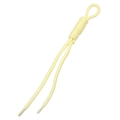 Light yellow braided paracord keychain accessory with decorative Roman knots and aglets - Total Length Approx 22cm / 1 Piece / Solid Pale Yellow
