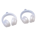 Mini white acrylic headphone charms with hanging holes for DIY jewelry making - 1 Piece / Sky Blue White