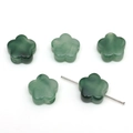 Perline a fiore in acrilico verde con texture giada per creazione gioielli fai-da-te - Giada Verde Scuro-Bianca