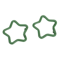 Pair of green star-shaped metal lobster clasps for DIY keychain and bag accessories - Dark Green