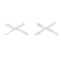 Paar gebroken witte satijnen polyester mini strikjes voor het maken van DIY sieraden - Beige