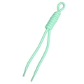 Mint green braided paracord keychain charm with durable plastic aglets and loop - Total Length Approx 22cm / 1 Piece / Solid Blue-Green