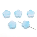 Perline a fiore in acrilico marmorizzato blu e bianco con foro per gioielli fai da te - Giada Blu-Bianca