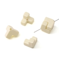 Perles carrées imbriquées en acrylique blanc crème pour bijoux DIY et colliers - Jaune Lait