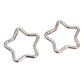 Star shaped silver alloy spring keyrings for DIY bags and keychain accessories - Silver