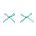 Mini lichtblauwe polyester strikjes voor handgemaakte sieraden en DIY knutselprojecten - Cyaan