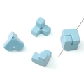 Perles carrées imbriquées en acrylique bleu clair pour bijoux DIY et chaînes de téléphone - Bleu lac