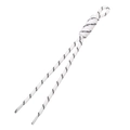 Black and white braided polyester drawstring cord with plastic aglet ends for DIY use - Total Length Approx 22cm / 1 Piece / Patterned White