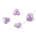 Perles géométriques acrylique violet clair pour bijoux DIY et breloques de téléphone - Violet