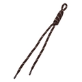 Brown woven polyester paracord with white dotted patterns and black aglet end - Total Length Approx 22cm / 1 Piece / Patterned Dark Brown