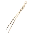 Cream white braided polyester paracord with black patterns and decorative knot finish - Total Length Approx 22cm / 1 Piece / Patterned Cream