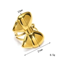 Goldener Schleifen-Ring aus Edelstahl mit polierter 18k Goldbeschichtung für Damen - Ring