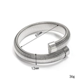 Bracciale a molla in acciaio inossidabile argento con diametro interno di 55 mm - Diametro Interno 55mm Larghezza 12mm / Colore acciaio