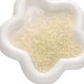 Translucent cream chameleon glass seed beads in a star dish for DIY jewelry making - 450g Pack (2x4mm, Approx. 6700 Pieces) / Beige