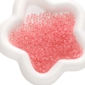 DIY translucent light pink glass seed beads with red core in a star tray for jewelry making - 450g Pack (2x4mm, Approx. 6700 Pieces) / Lip Red