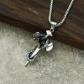 Détail du pendentif épée serpent gothique avec pierre noire et chaîne vintage - Style 13 Zircone Noir Pendentif Uniquement (Sans Chaîne)
