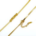 Detail van gouden slangenketting met vijf hartvormige gele zirkonia edelstenen - Goud Gele Edelsteen